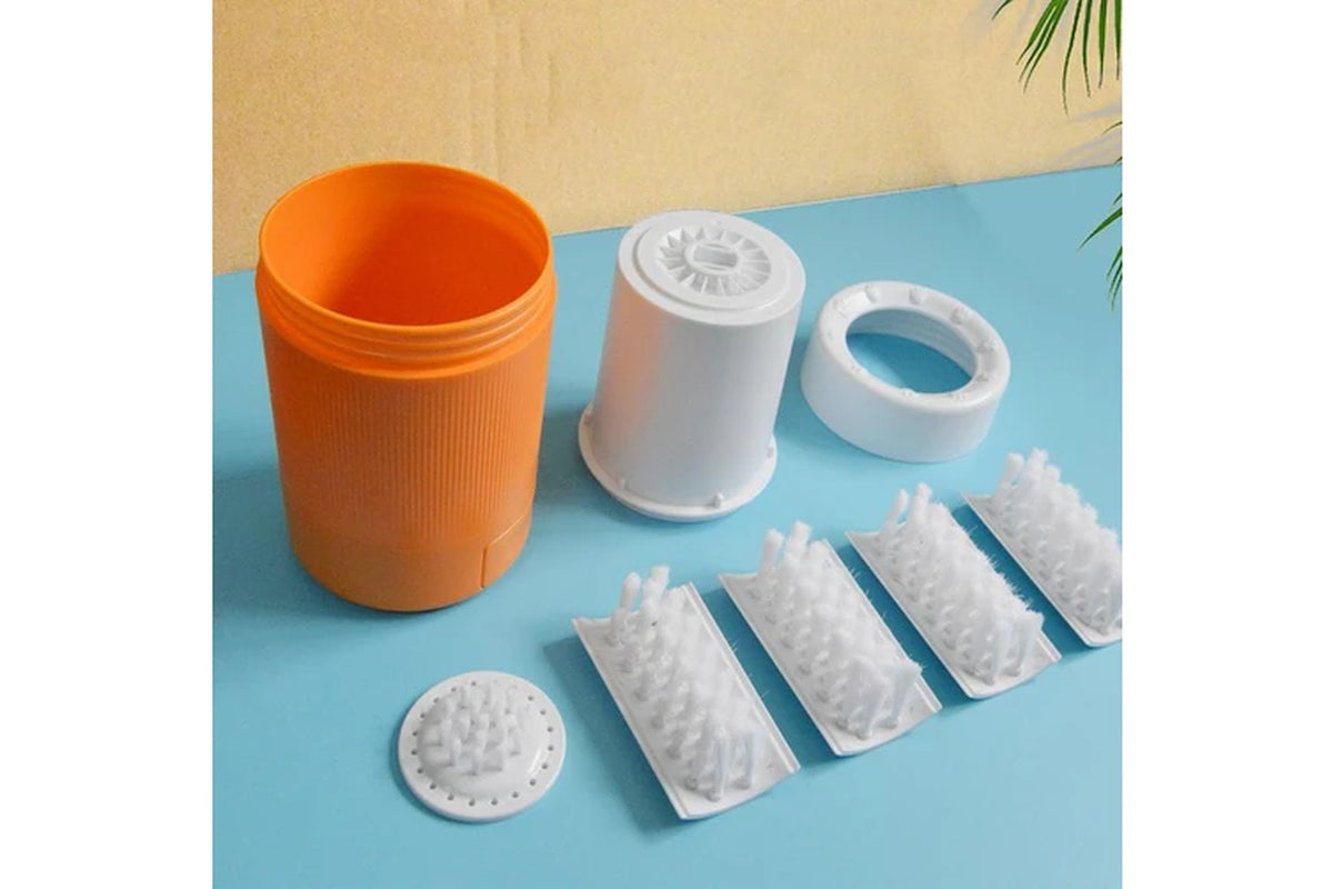 Pet Paw Cleaner Cup Smart Automatic Portable Tool for Dogs Outdoor Grooming Easy Paw Cleaning and Care Ideal for Home or Travel Use-Gray