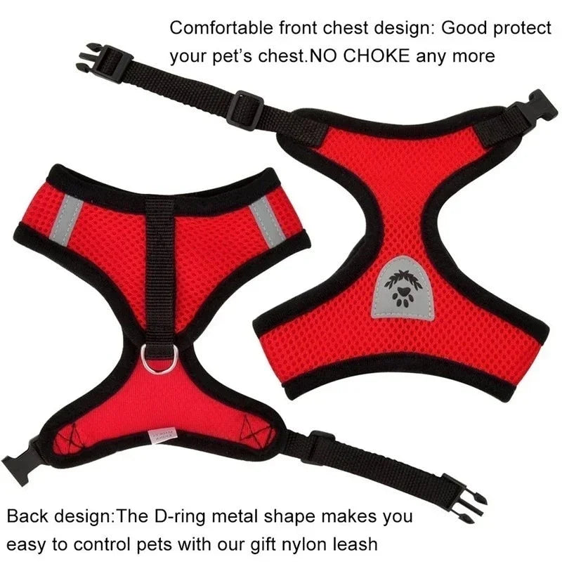 Adjustable Mesh Cat Harness Vest with Leash - Perfect for Small to Medium Dogs and Puppies