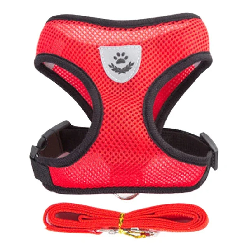 Adjustable Mesh Cat Harness Vest with Leash - Perfect for Small to Medium Dogs and Puppies