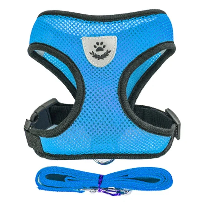 Adjustable Mesh Cat Harness Vest with Leash - Perfect for Small to Medium Dogs and Puppies