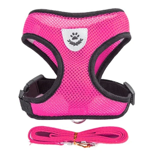 Adjustable Mesh Cat Harness Vest with Leash - Perfect for Small to Medium Dogs and Puppies