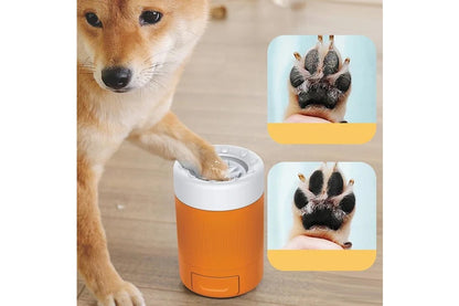 Pet Paw Cleaner Cup Smart Automatic Portable Tool for Dogs Outdoor Grooming Easy Paw Cleaning and Care Ideal for Home or Travel Use-Gray
